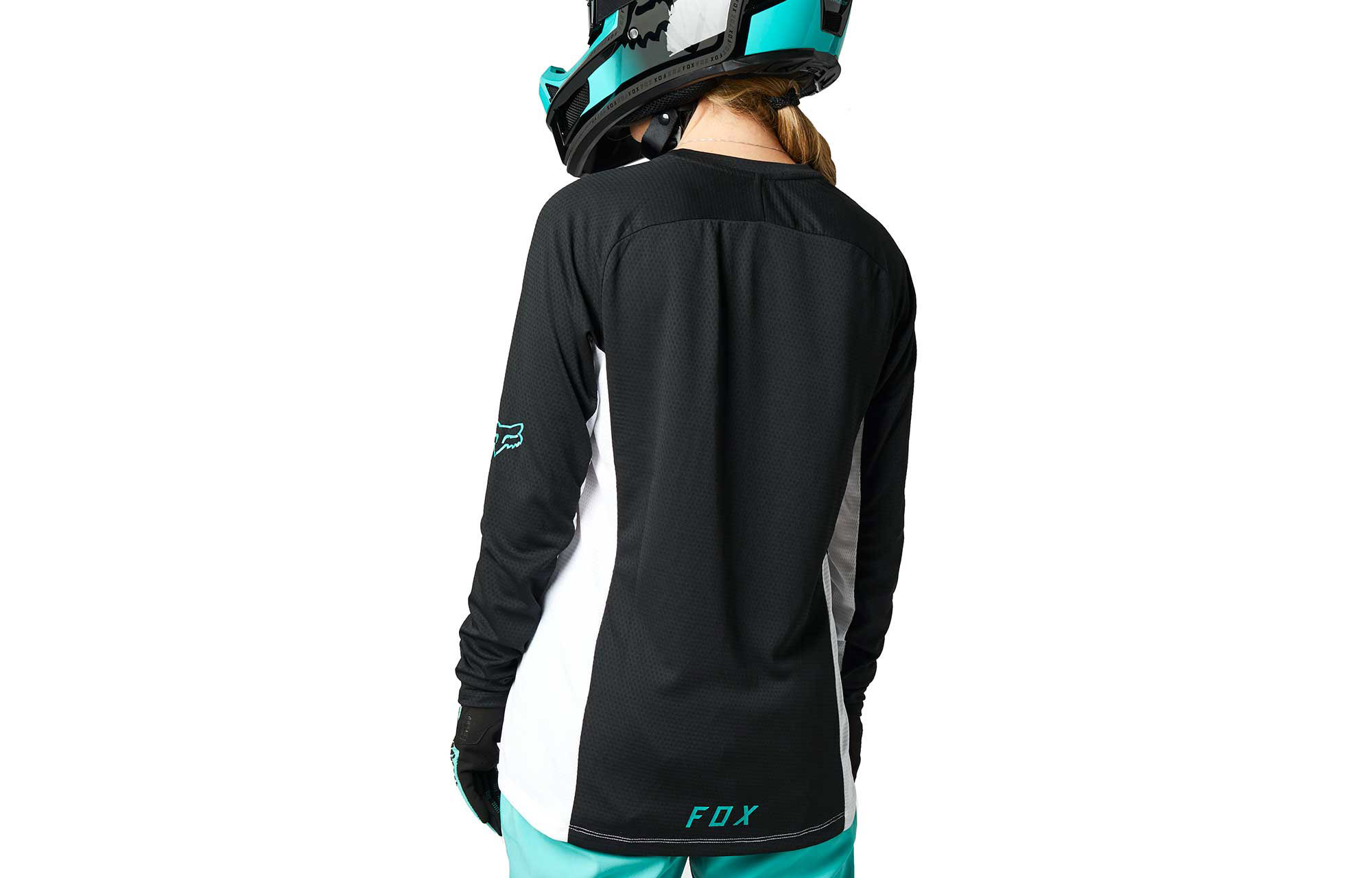 FOX WOMEN DEFEND LONG SLEEVE JERSEY BLACK/WHITE image number 0