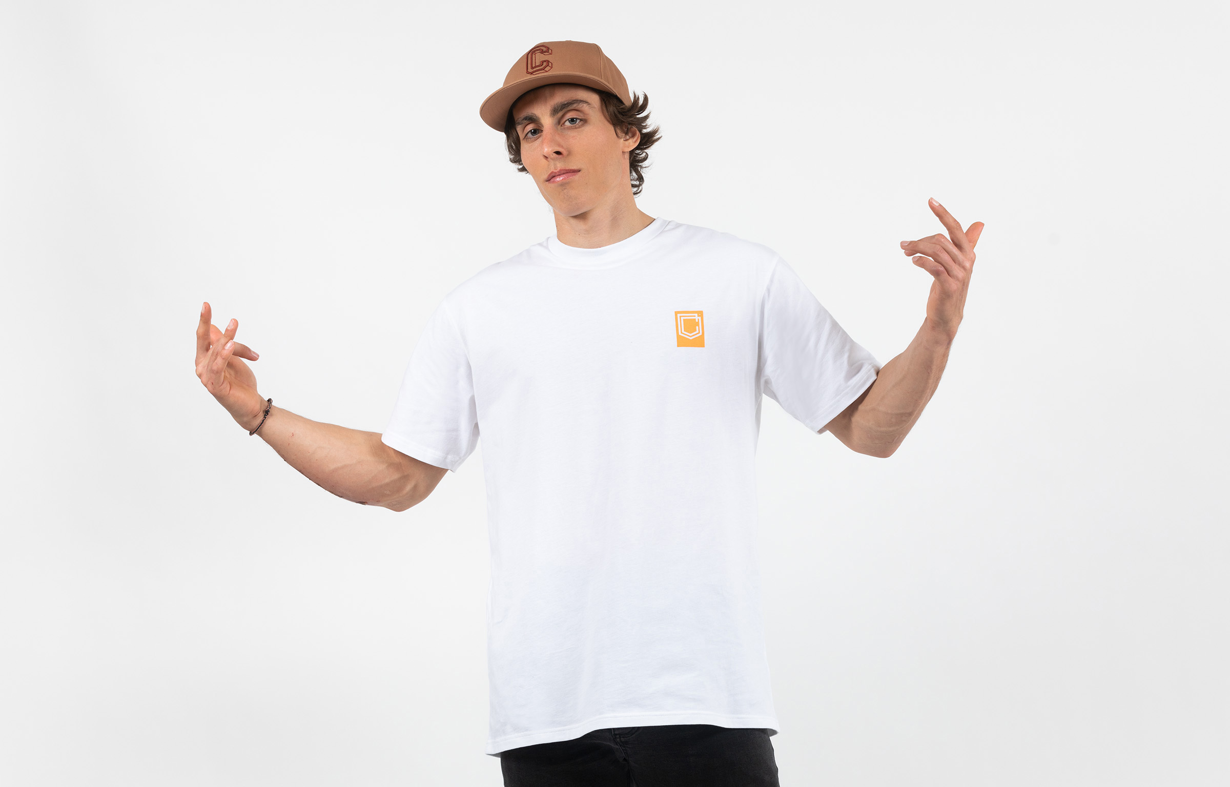 COMMENCAL LOOSE FIT T-SHIRT ORANGE AND WHITE image number 0