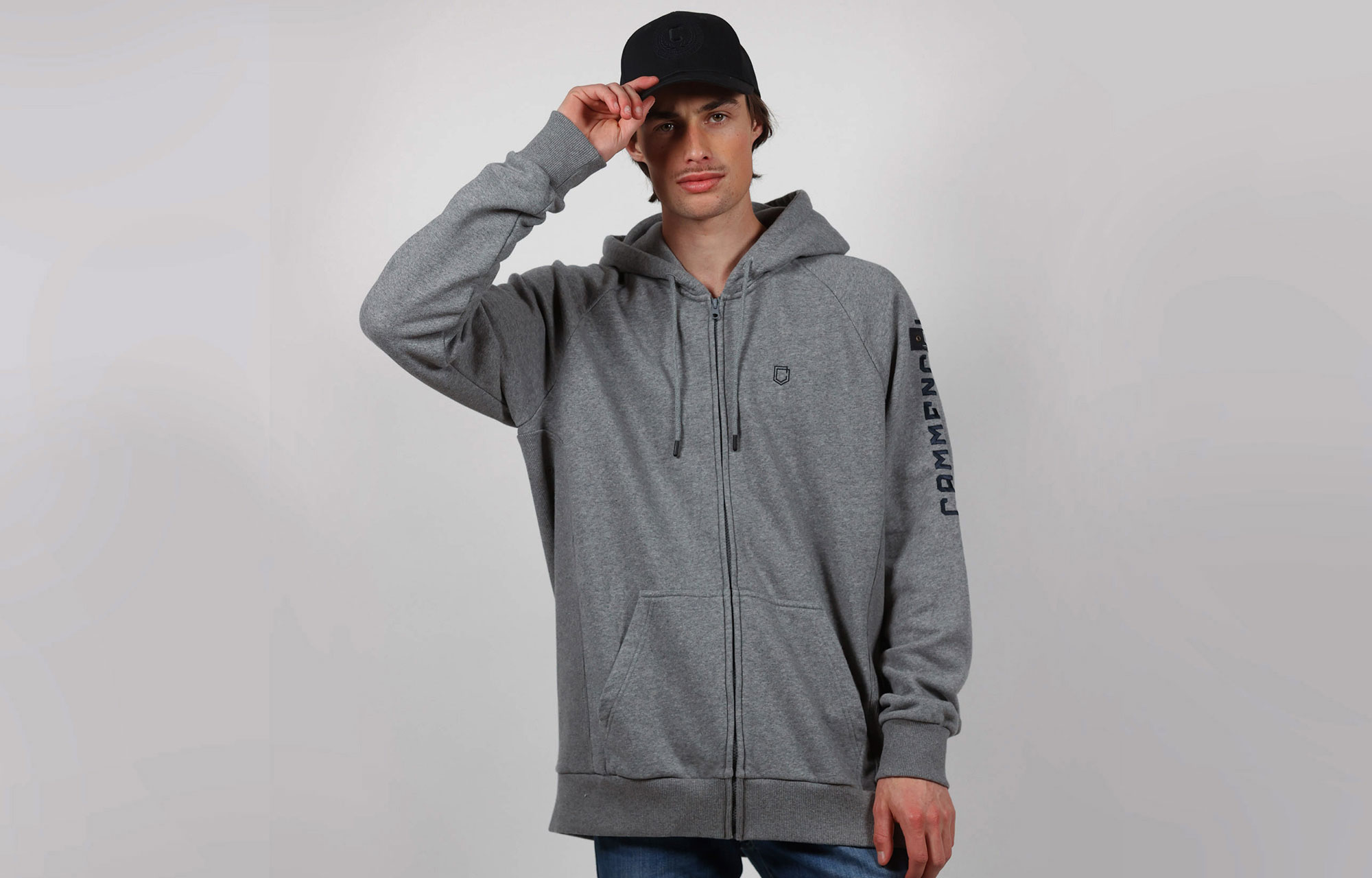 COMMENCAL ZIPPER HOODIE DARK MOLTED GREY image number 0