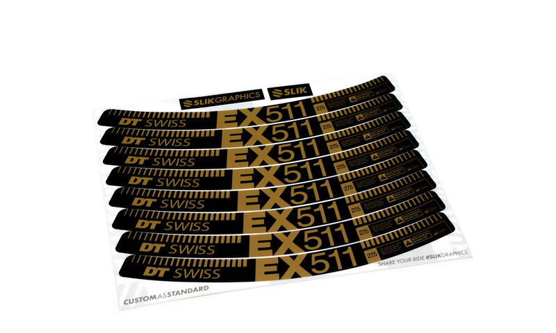 KIT DE STICKERS CUSTOM POUR JANTES EX 511 GOLD MATT 27.5"