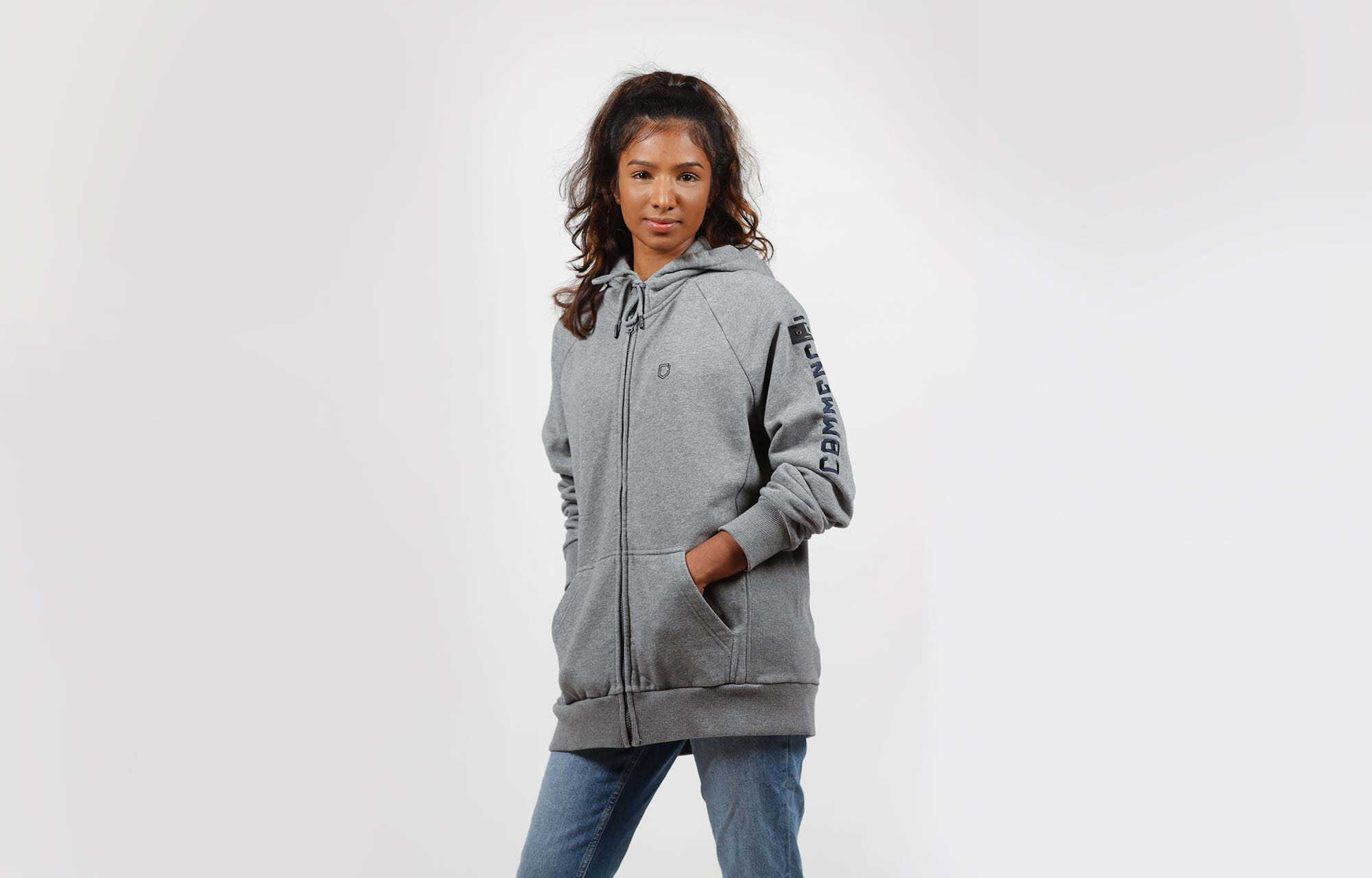 COMMENCAL ZIPPER HOODIE DARK MOLTED GREY image large number 1