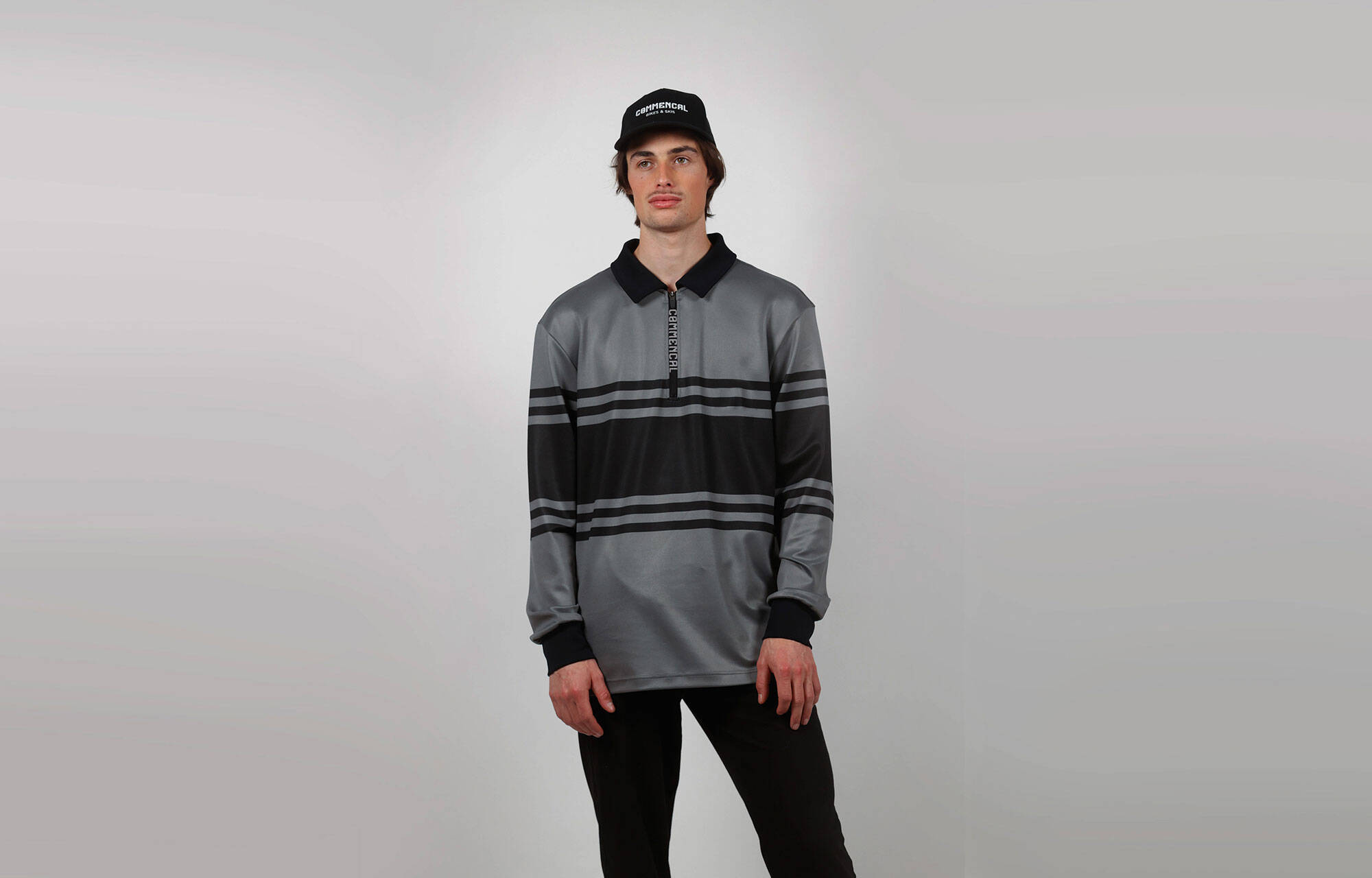 POLO MANGA LARGA COMMENCAL STRIPPED GREEN image cover number 0