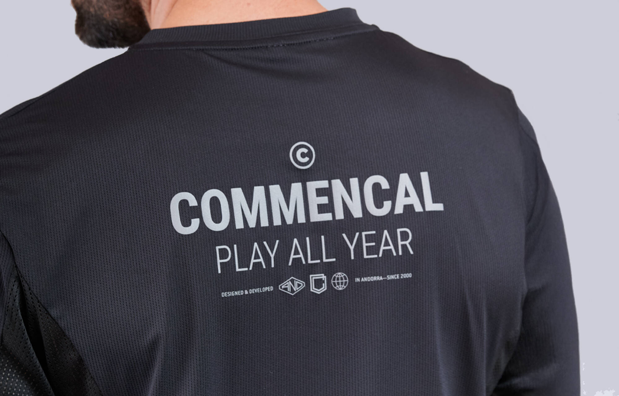 COMMENCAL LIGHTECH SHORT SLEEVE JERSEY REFLECTIVE SILVER BLACK image large number 2