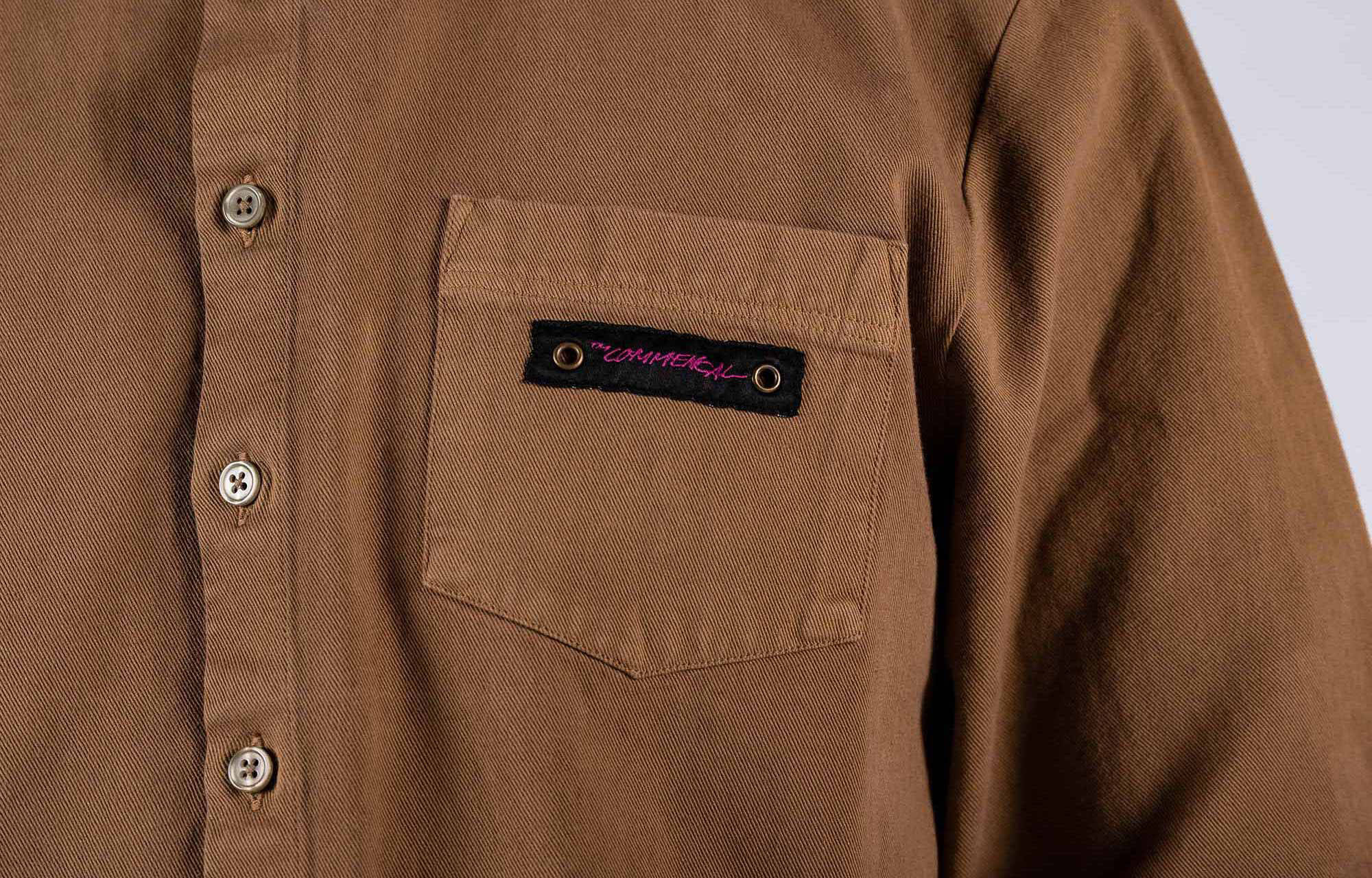 CHEMISE COMMENCAL MANCHES LONGUES COTON CAMEL image large number 1
