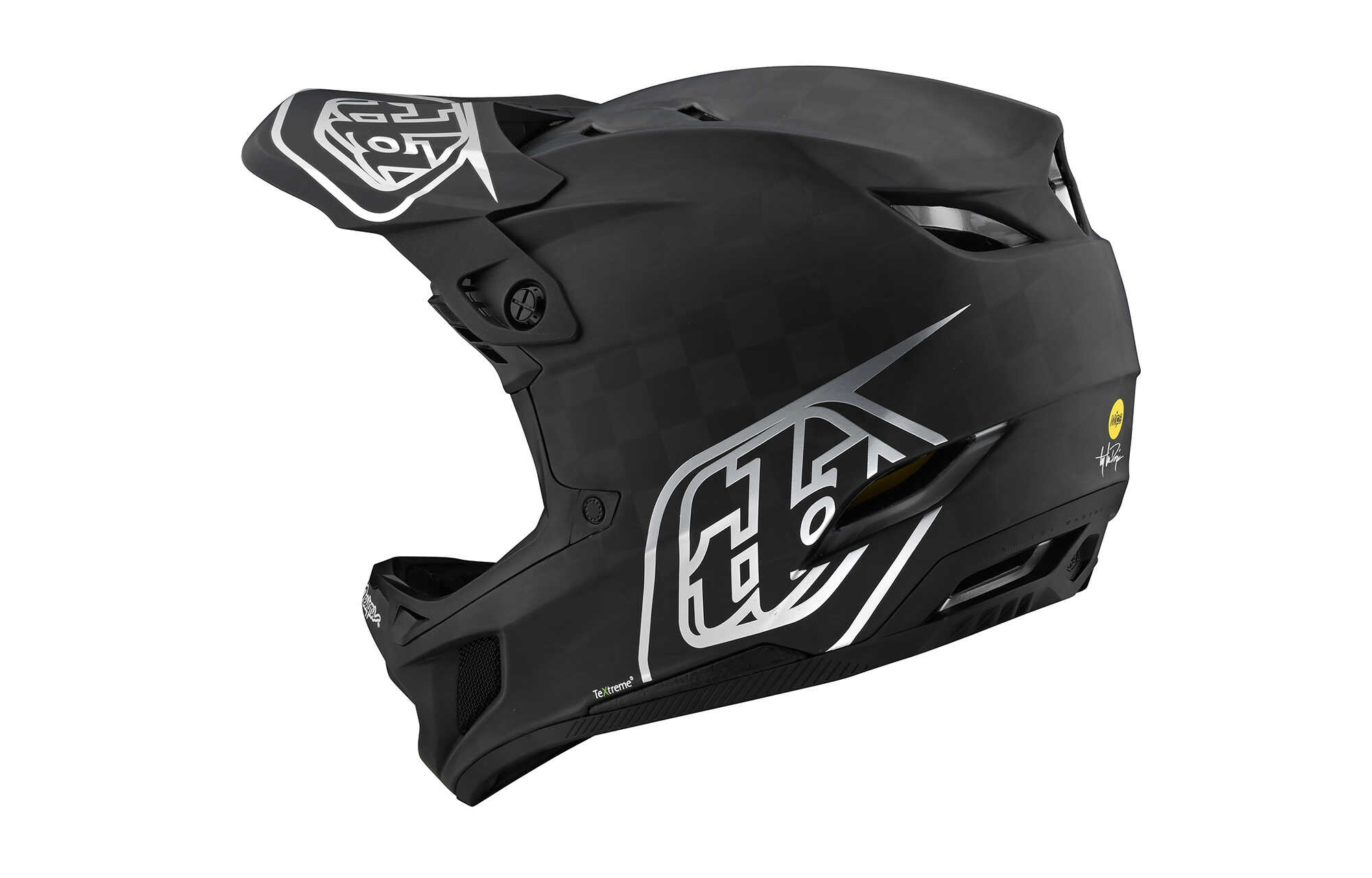 CASCO TROY LEE DESIGNS D4 CARBON - STEALTH BLACK/SILVER image large number 1