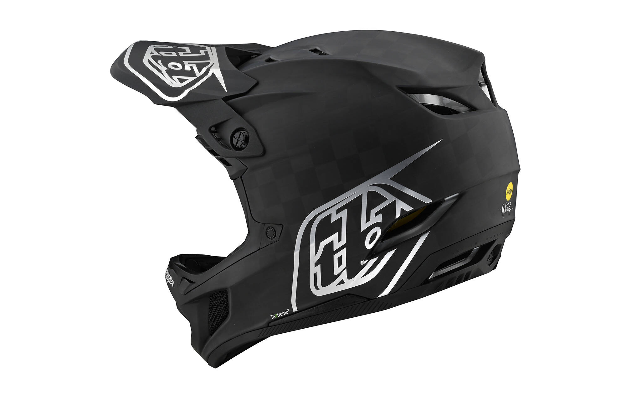 CASQUE TROY LEE DESIGNS D4 CARBON - STEALTH BLACK/SILVER image large number 1