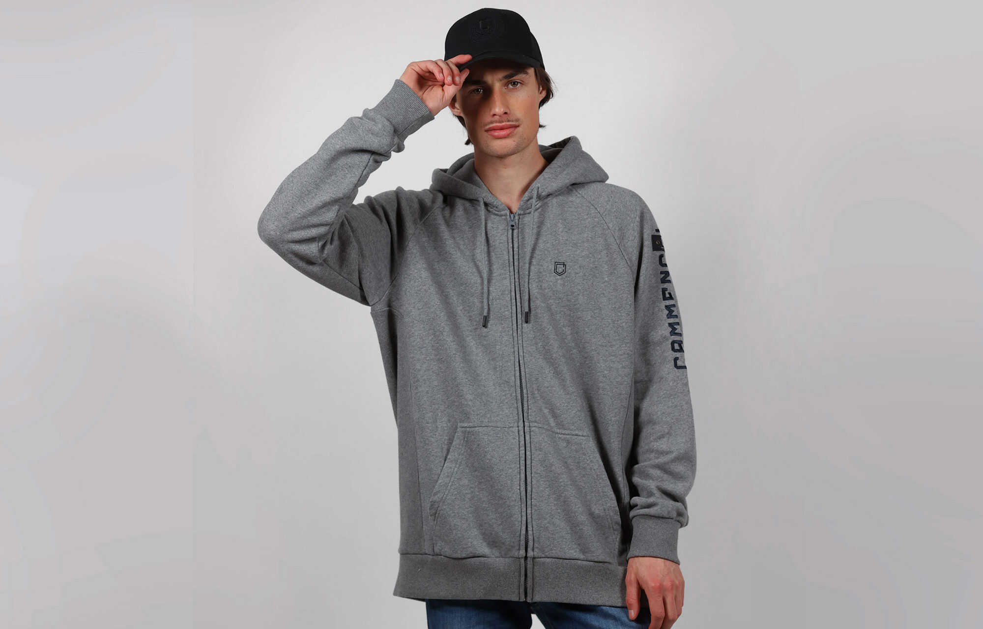 COMMENCAL ZIPPER HOODIE DARK MOLTED GREY image cover number 0