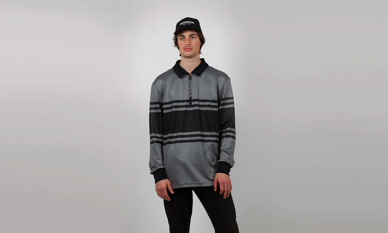 POLO LONG SLEEVES COMMENCAL STRIPPED GREEN