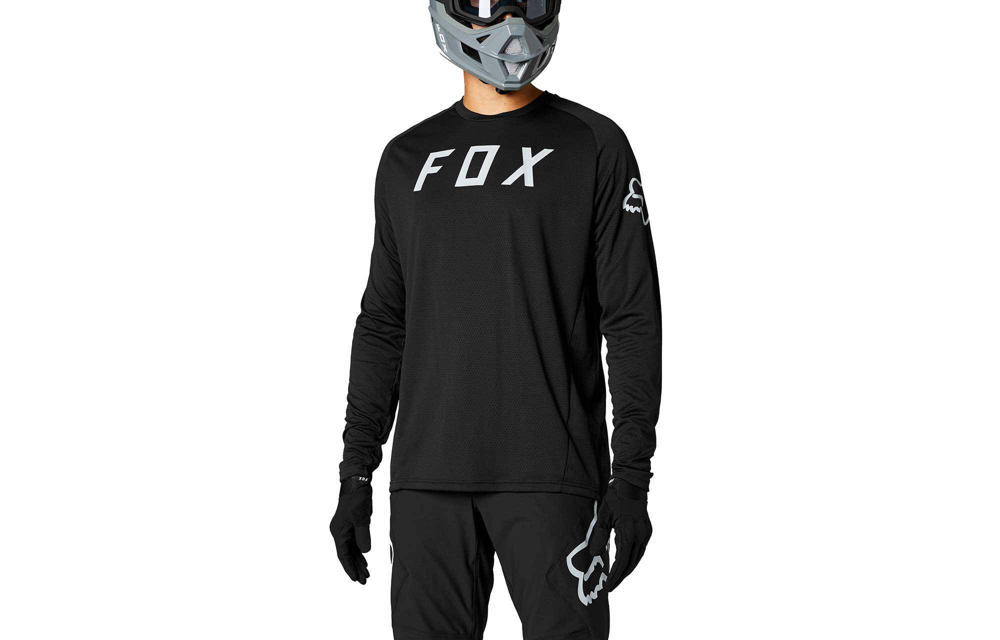 MAILLOT MANGAS LARGAS FOX DEFEND BLACK image large number 1