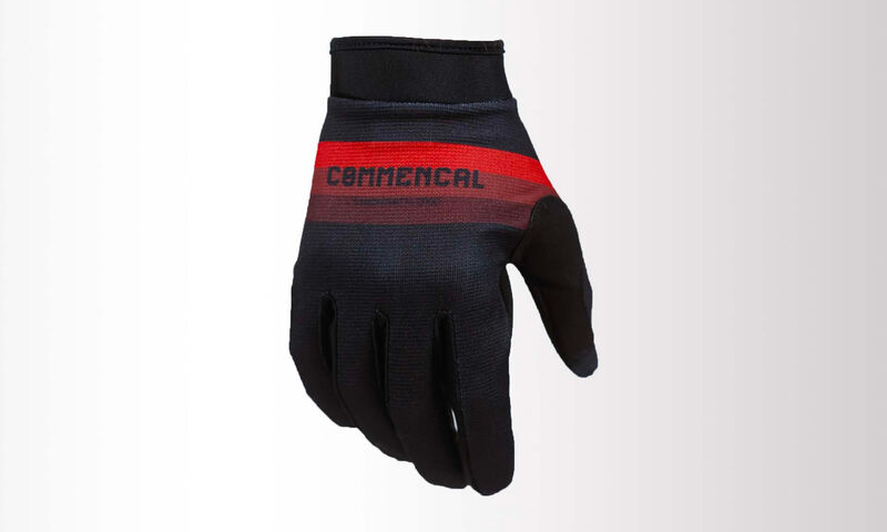 COMMENCAL RACE ELASTICATED GLOVES RED POLYCHROM