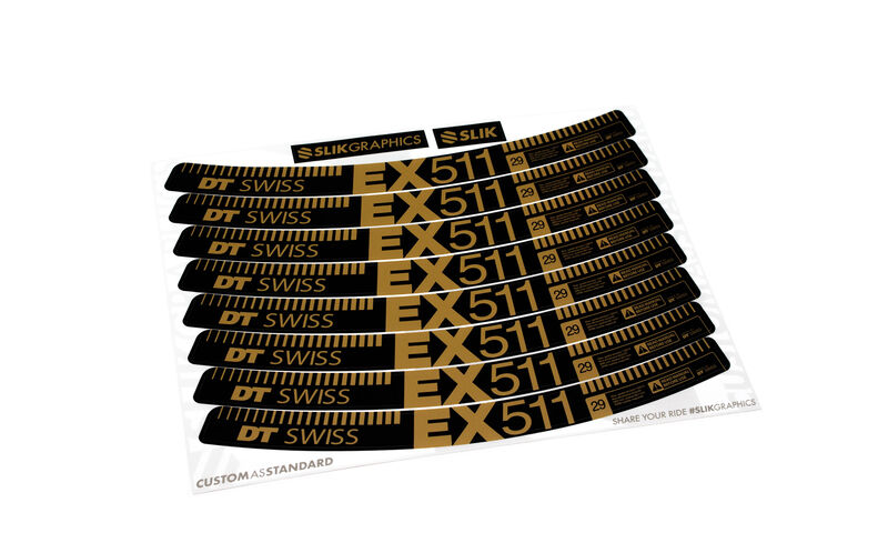 KIT DE STICKERS CUSTOM POUR JANTES EX 511 GOLD MATT 29"