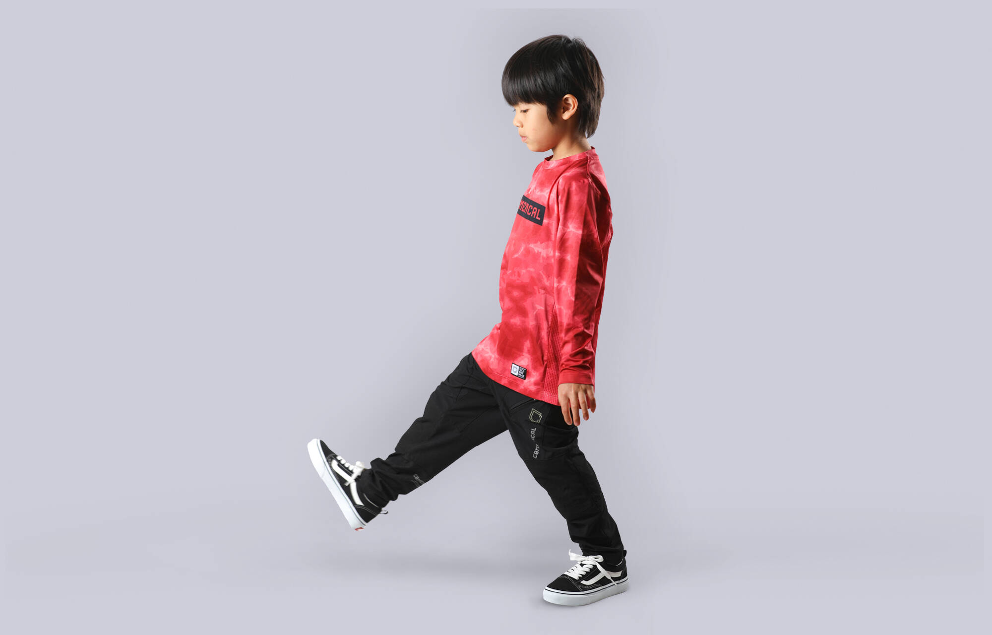 COMMENCAL KIDS LIGHTECH LONG SLEEVE JERSEY SHADOW CARMINE image large number 1