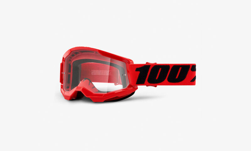 100% STRATA GOGGLES RED - CLEAR LENS