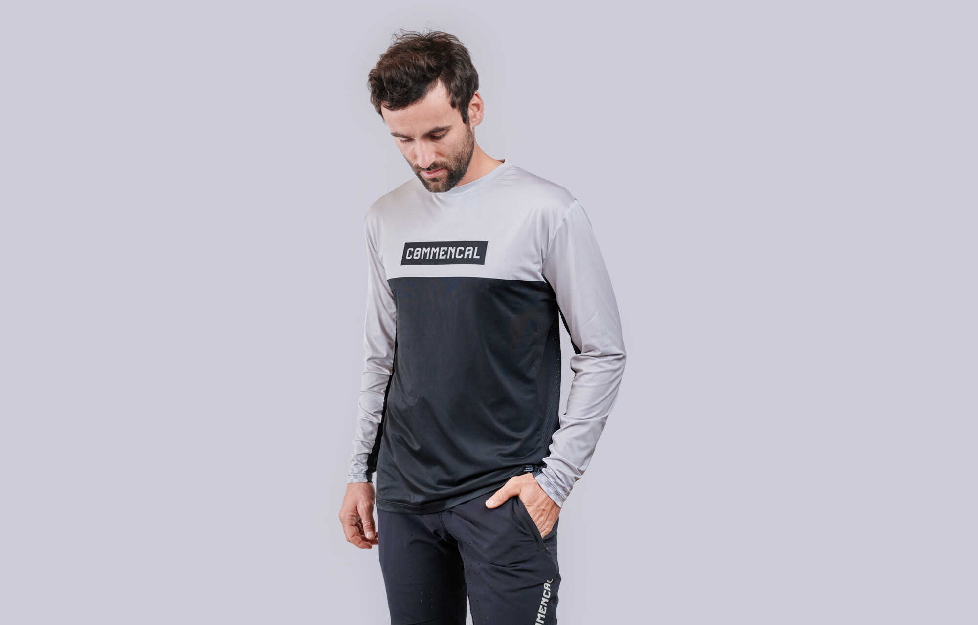MAILLOT COMMENCAL LIGHTECH MANCHES LONGUES RACE LIGHT GREY image cover number 0