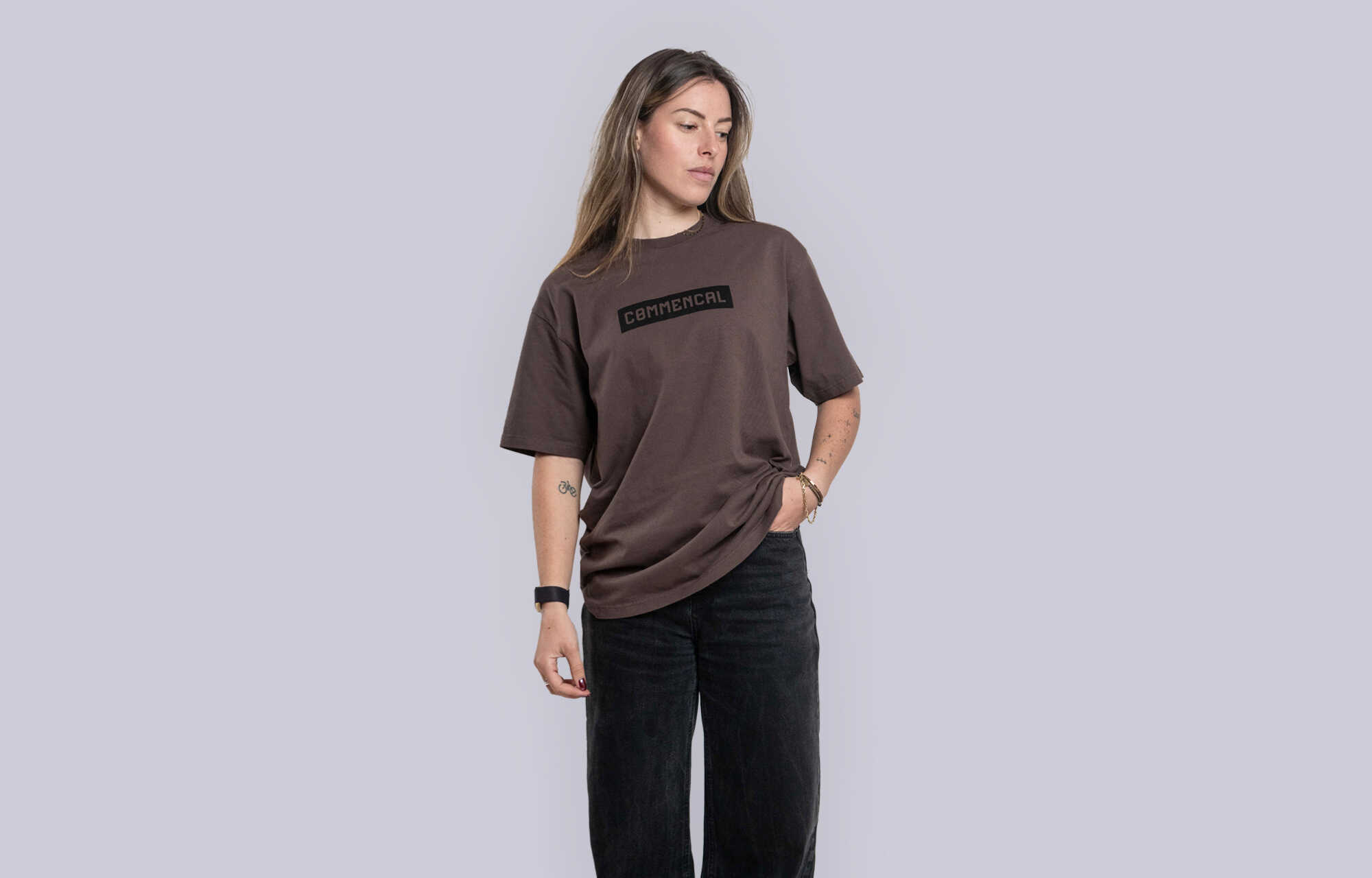 T-SHIRT COMMENCAL REGULAR FIT CORPORATE FADED BROWN image large number 1