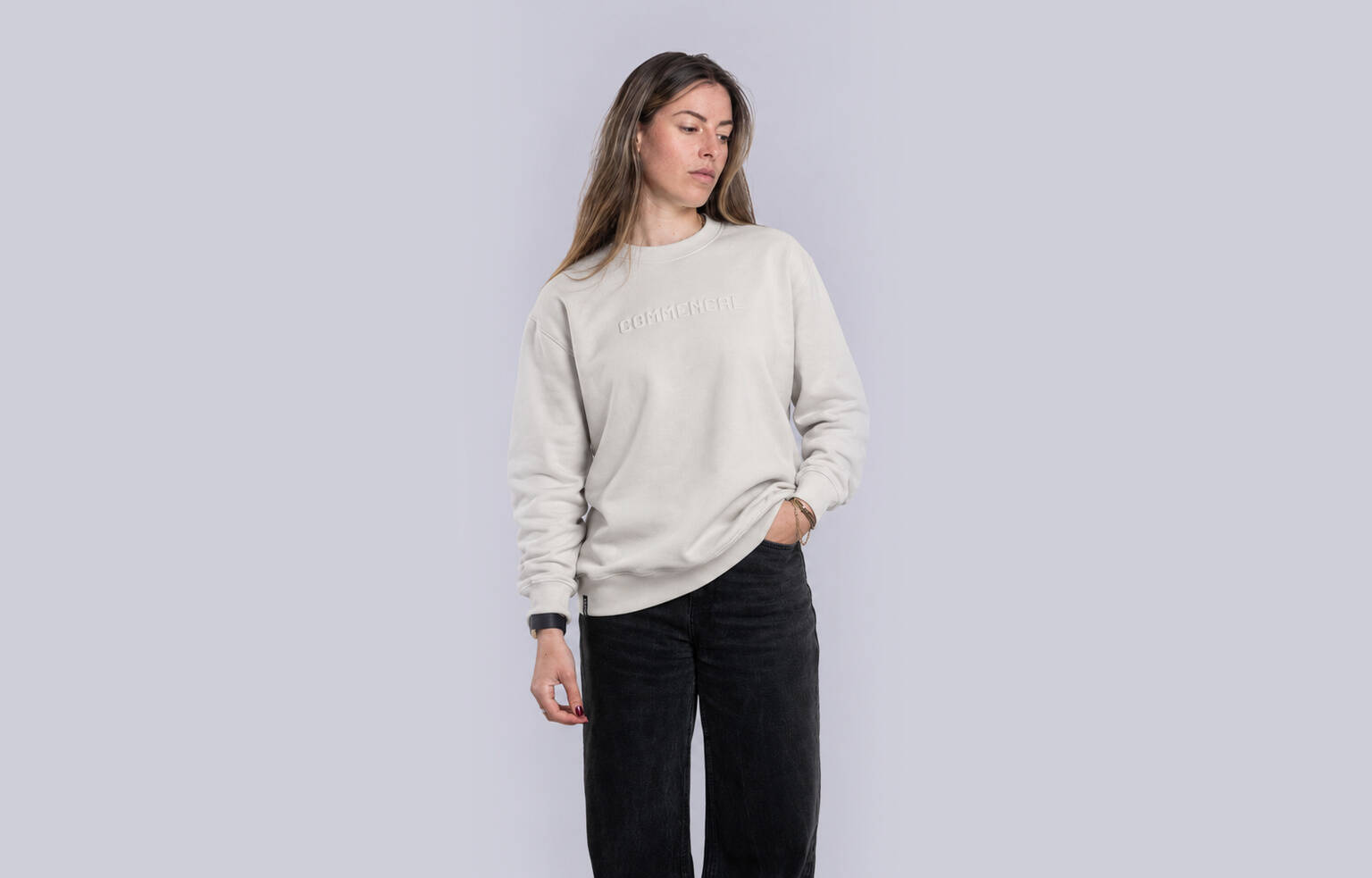 CREWNECK COMMENCAL LOOSE FIT WHISPER GREY image large number 1