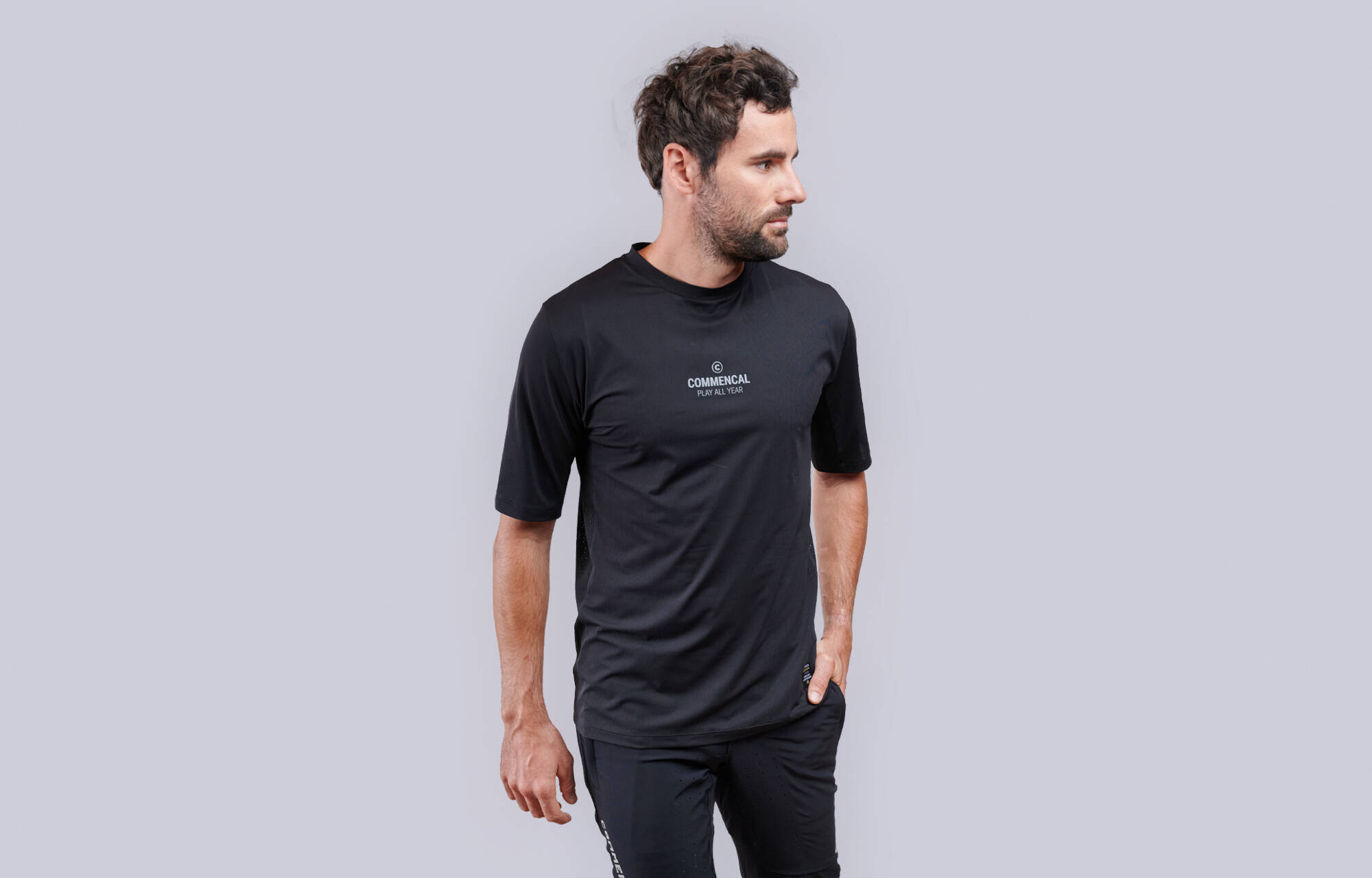 COMMENCAL LIGHTECH SHORT SLEEVE JERSEY REFLECTIVE SILVER BLACK image cover number 0