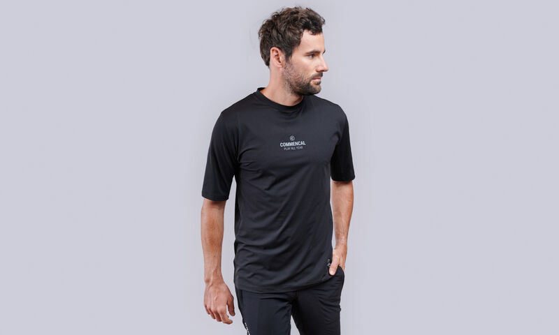 MAILLOT COMMENCAL LIGHTECH MANCHES COURTES SILVER REFLECTIVE BLACK