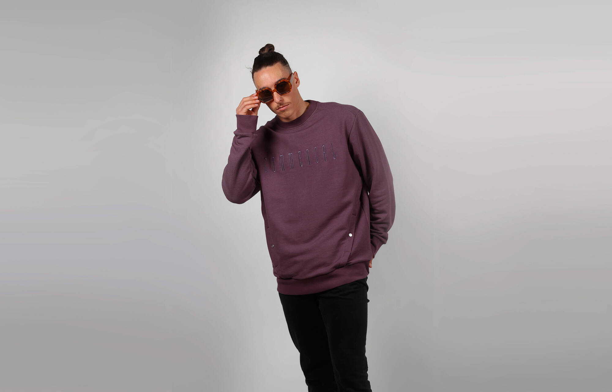 CREWNECK COMMENCAL REGULAR FIT OLD PURPLE image cover number 0