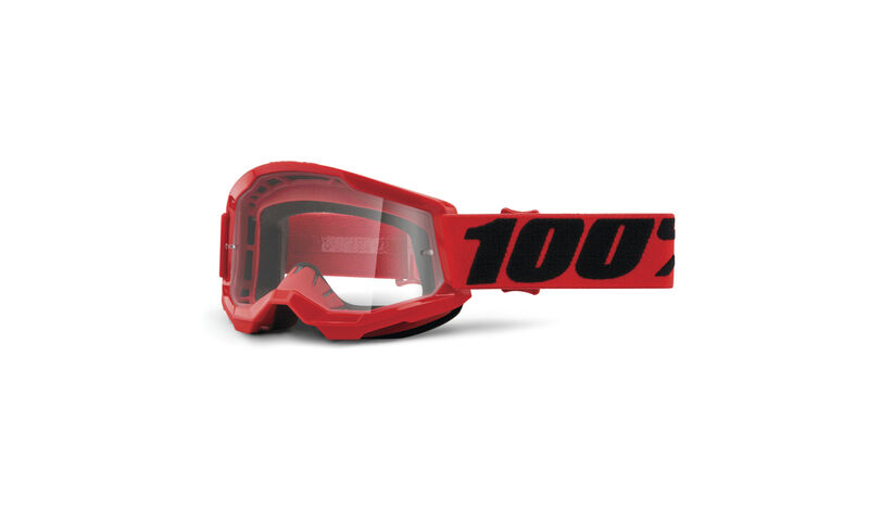 100% STRATA 2 YOUTH GOGGLE RED - CLEAR LENS