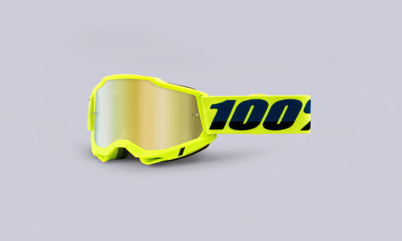 MÁSCARA 100% ACCURI 2 FLUO/YELLOW - MIRROR GOLD LENS