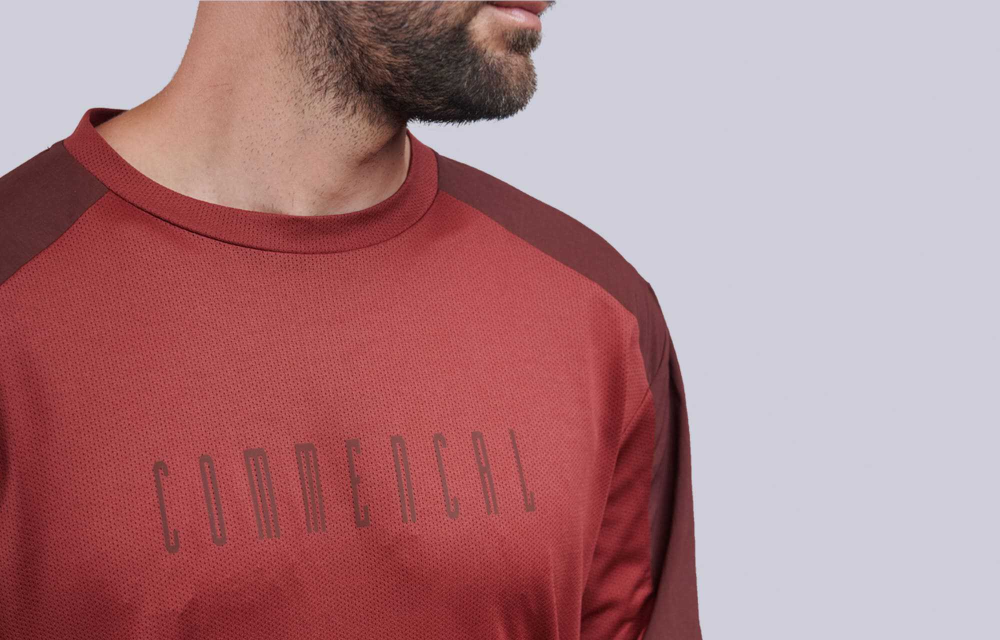 MAGLIA COMMENCAL HARDTECH MANICHE LUNGHE BITONES RED DIRT image large number 4