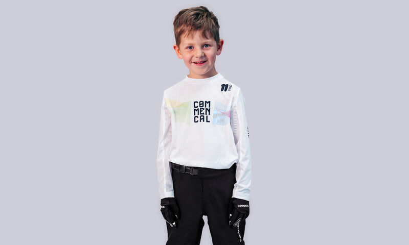 MAILLOT COMMENCAL LIGHTECH MANGA LARGA KIDS VALI H&Ouml;LL WHITE