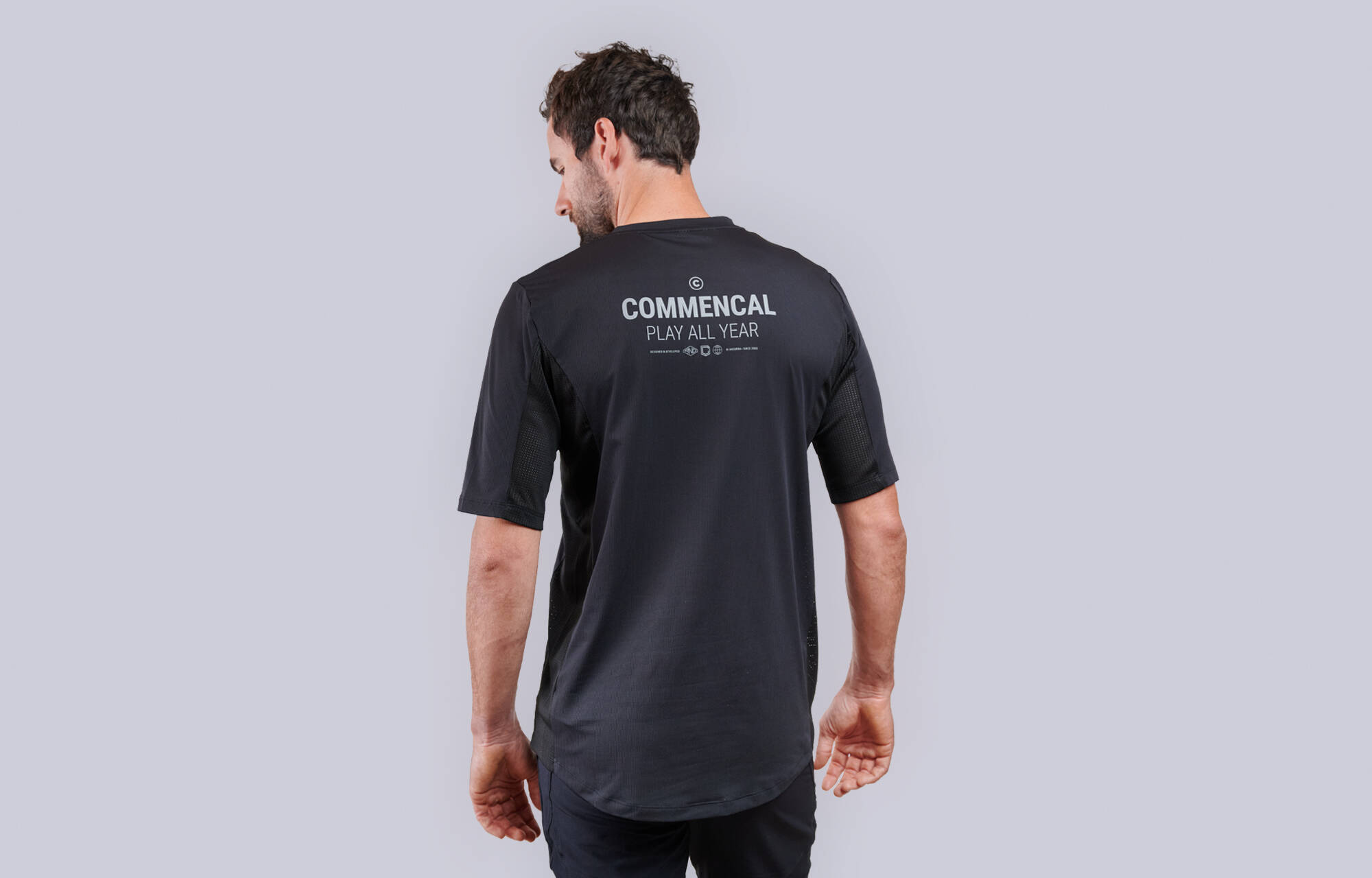 COMMENCAL LIGHTECH SHORT SLEEVE JERSEY REFLECTIVE SILVER BLACK image large number 0