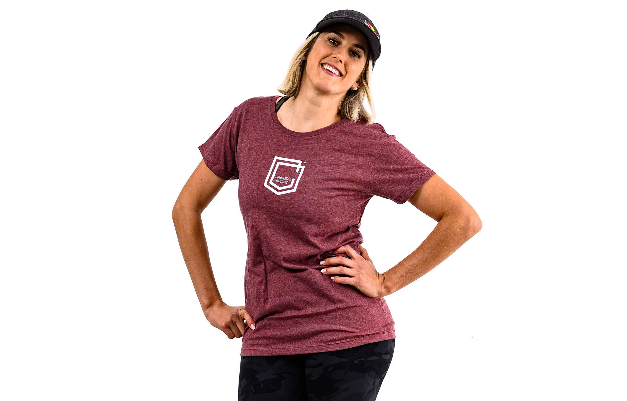 COMMENCAL GIRL SHIELD T-SHIRT BURGUNDY image cover number 0