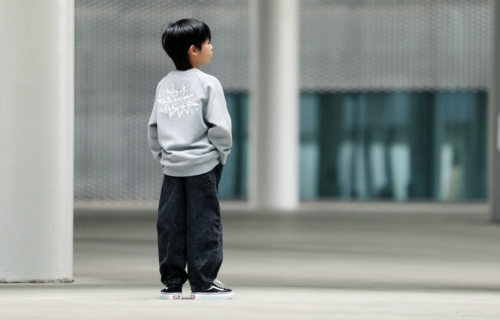 COMMENCAL KIDS CARTOON CREWNECK GREY image large number 1