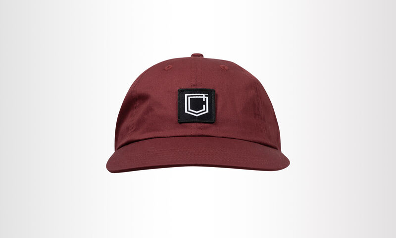 6 PANEL CAP DARK RED