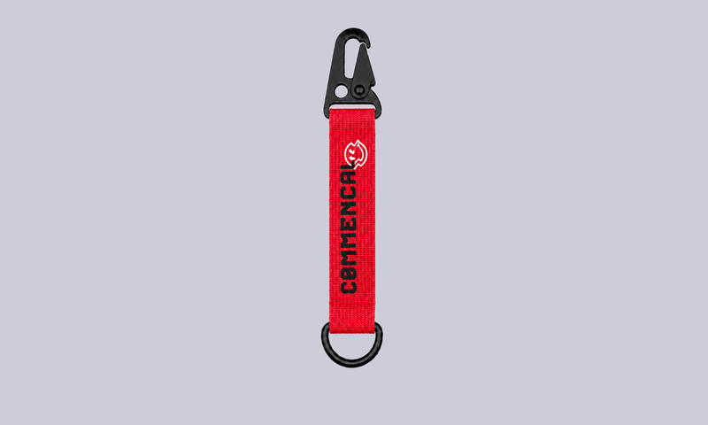 COMMENCAL CARABINER KEYRING LIQUID SMILEY RED