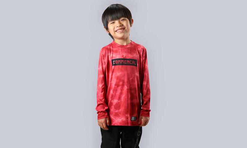 COMMENCAL KIDS LIGHTECH LONG SLEEVE JERSEY SHADOW CARMINE