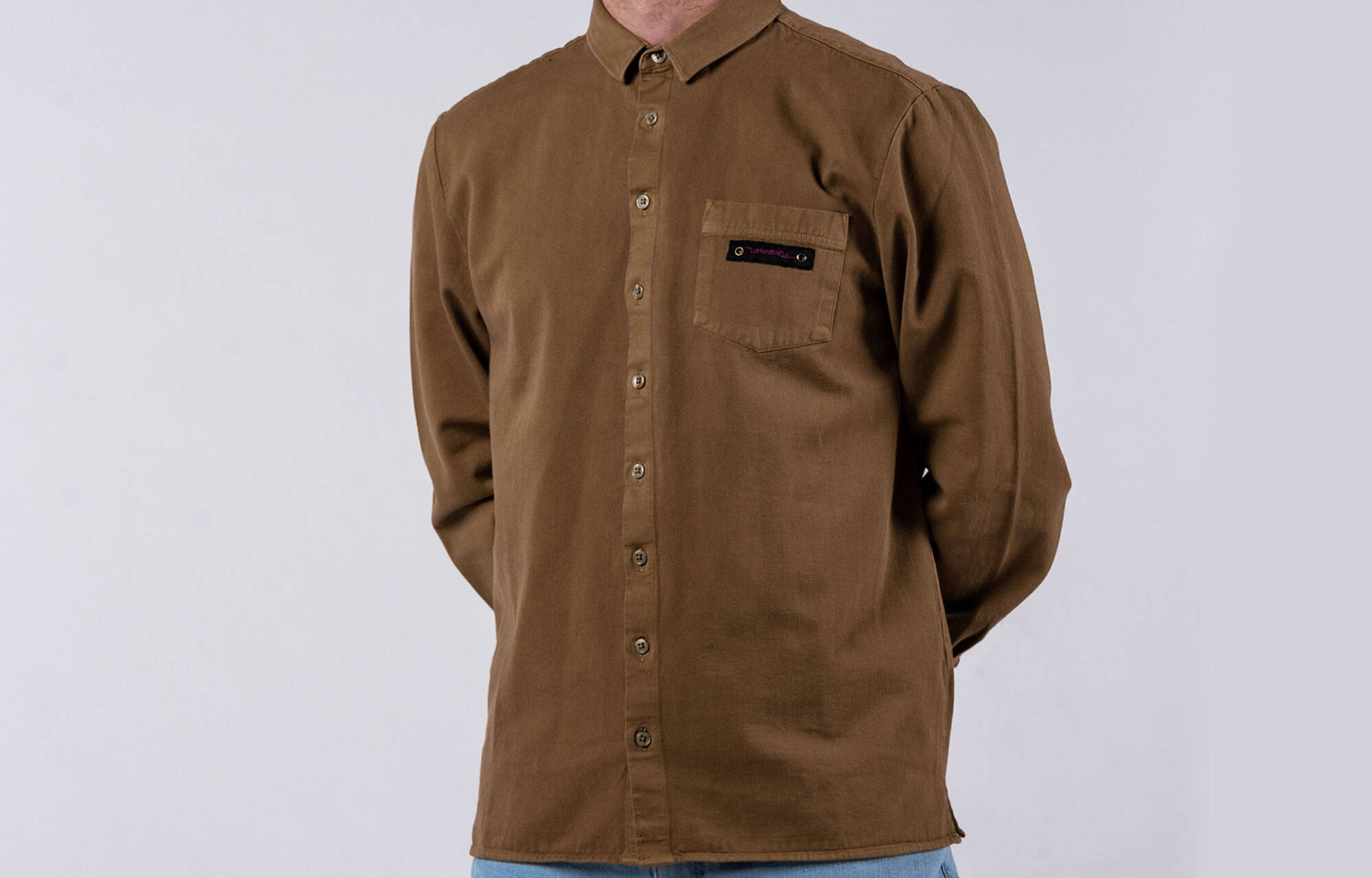 CHEMISE COMMENCAL MANCHES LONGUES COTON CAMEL image cover number 0