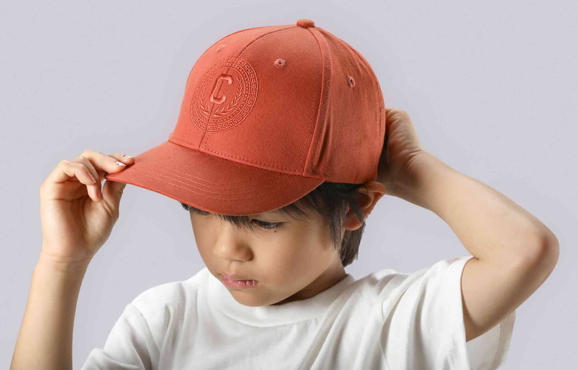 CASQUETTE COMMENCAL KIDS BASEBALL BLASON TANGERINE image large number 1