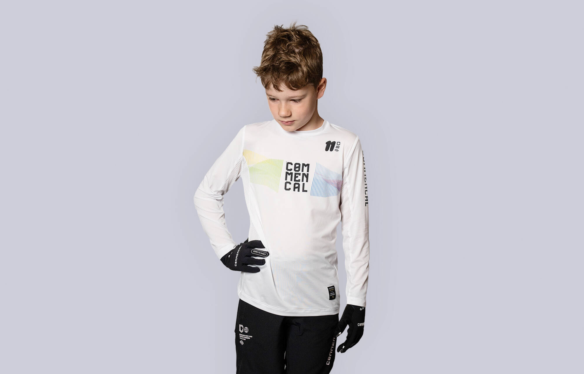 COMMENCAL KIDS LIGHTECH LONG SLEEVE JERSEY VALI H&Ouml;LL WHITE image large number 0