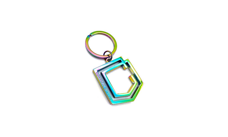 PORTE CLEF COMMENCAL SHIELD METAL OIL SLICK