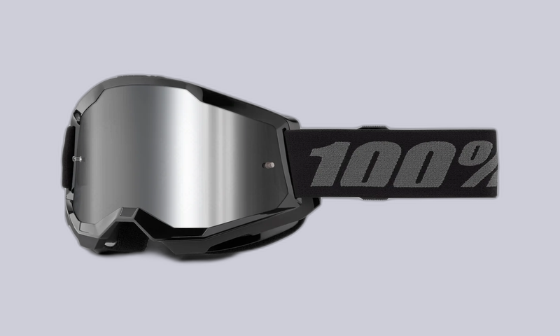100% GOGGLE STRATA 2 BLACK - MIRROR SILVER