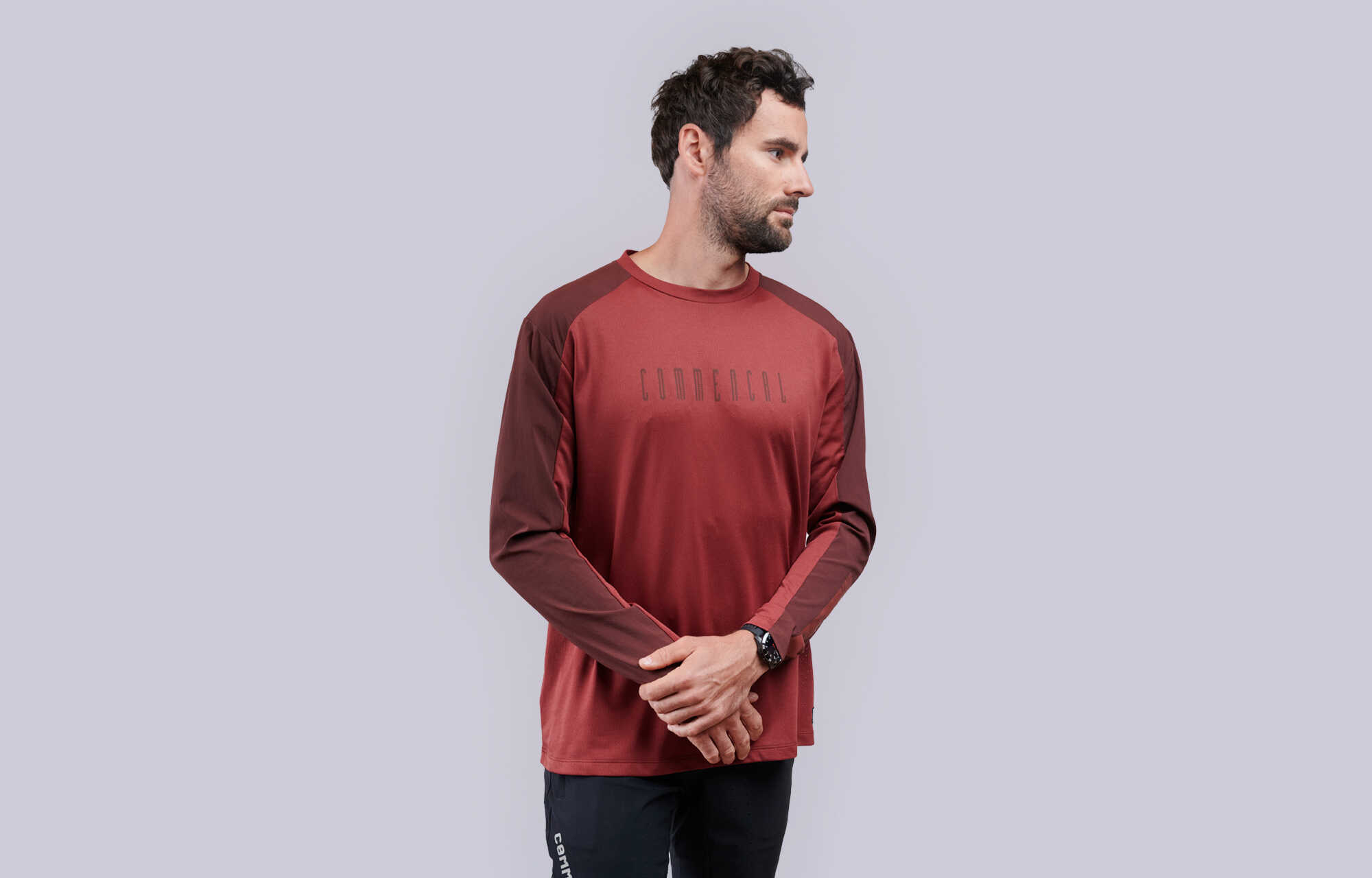 MAGLIA COMMENCAL HARDTECH MANICHE LUNGHE BITONES RED DIRT image cover number 0