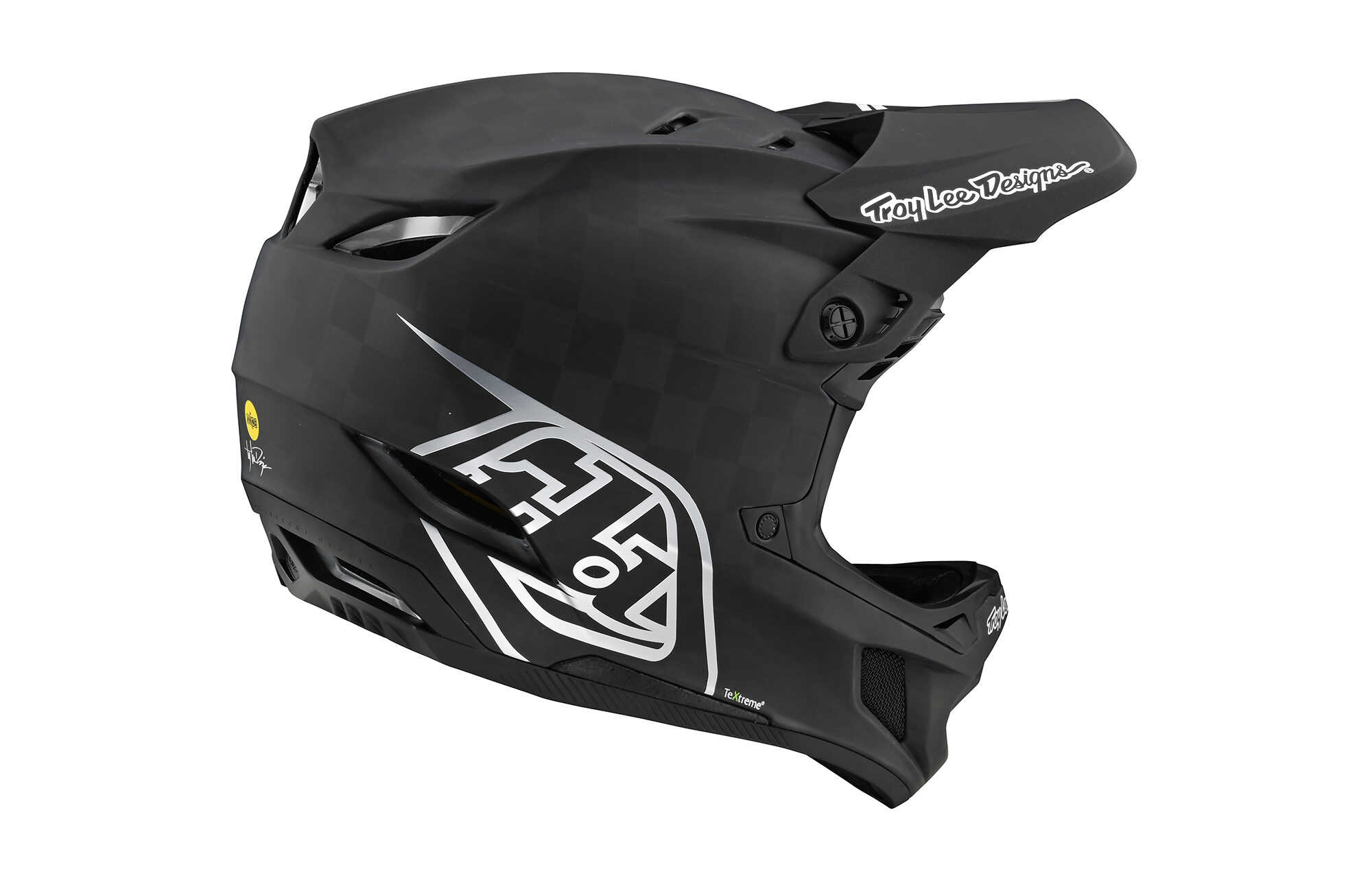 CASCO TROY LEE DESIGNS D4 CARBON - STEALTH BLACK/SILVER image large number 3