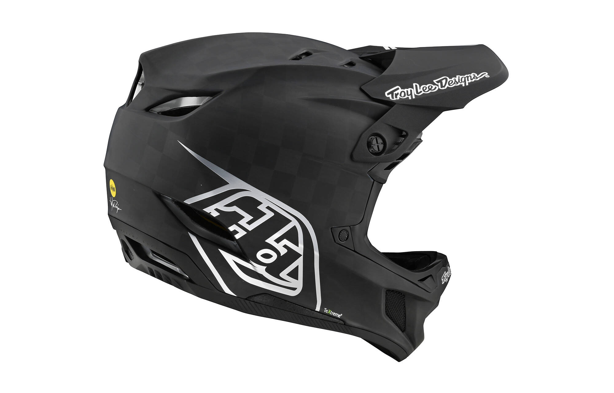 CASQUE TROY LEE DESIGNS D4 CARBON - STEALTH BLACK/SILVER image large number 3