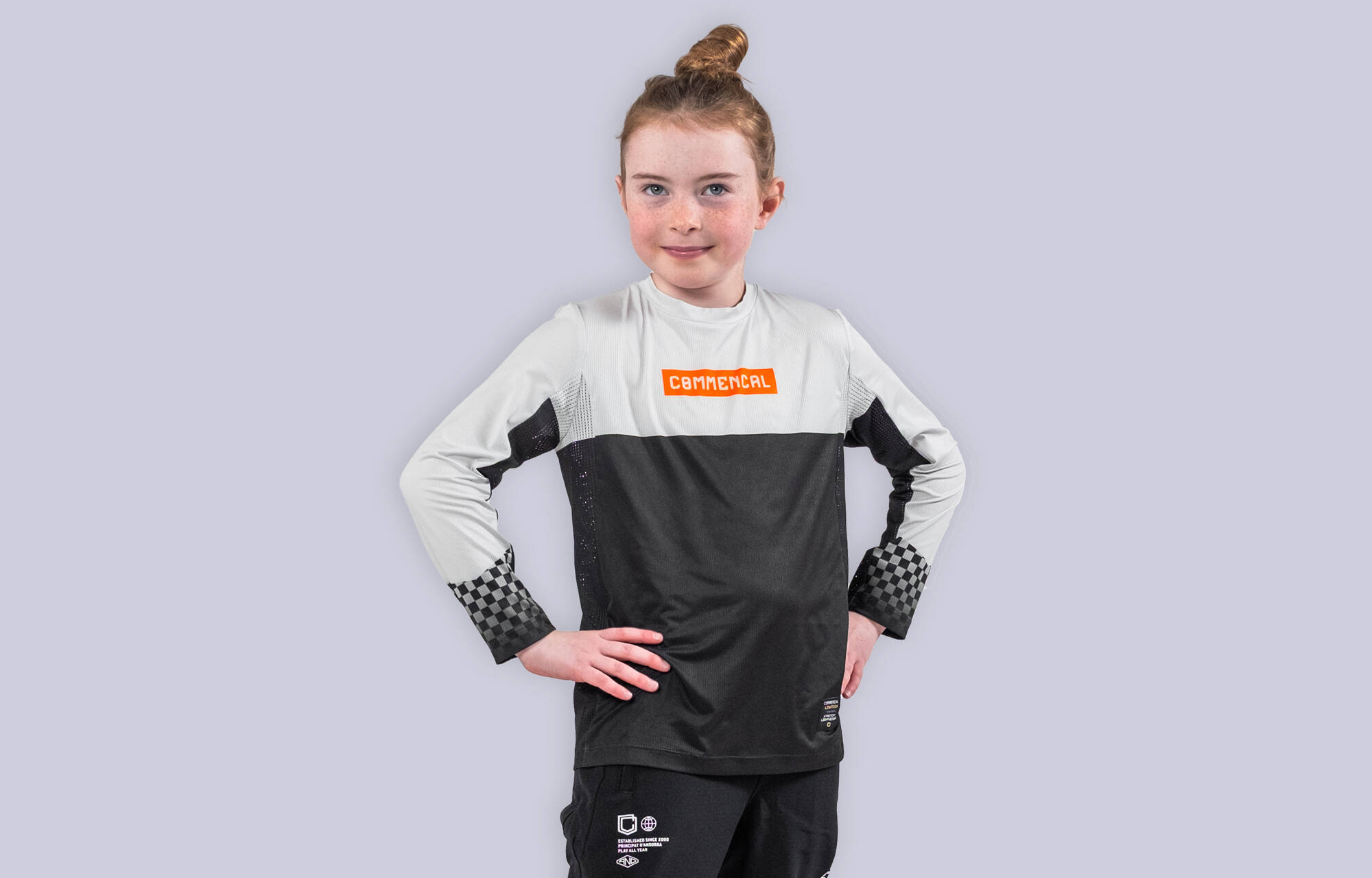 MAILLOT COMMENCAL LIGHTECH MANGA LARGA KIDS RACE DARK GREY image large number 2