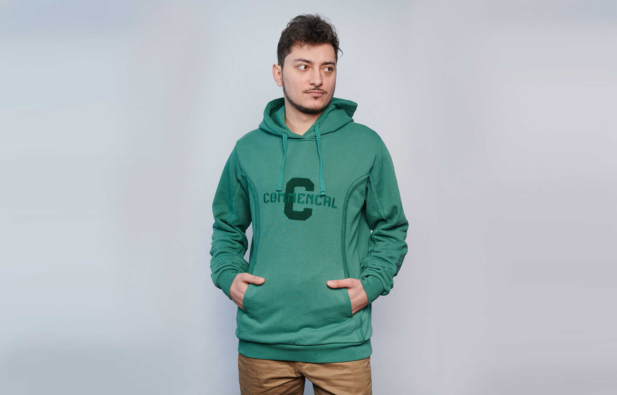FELPA CON CAPPUCCIO COMMENCAL UNIVERSITY BASIL image cover number 0