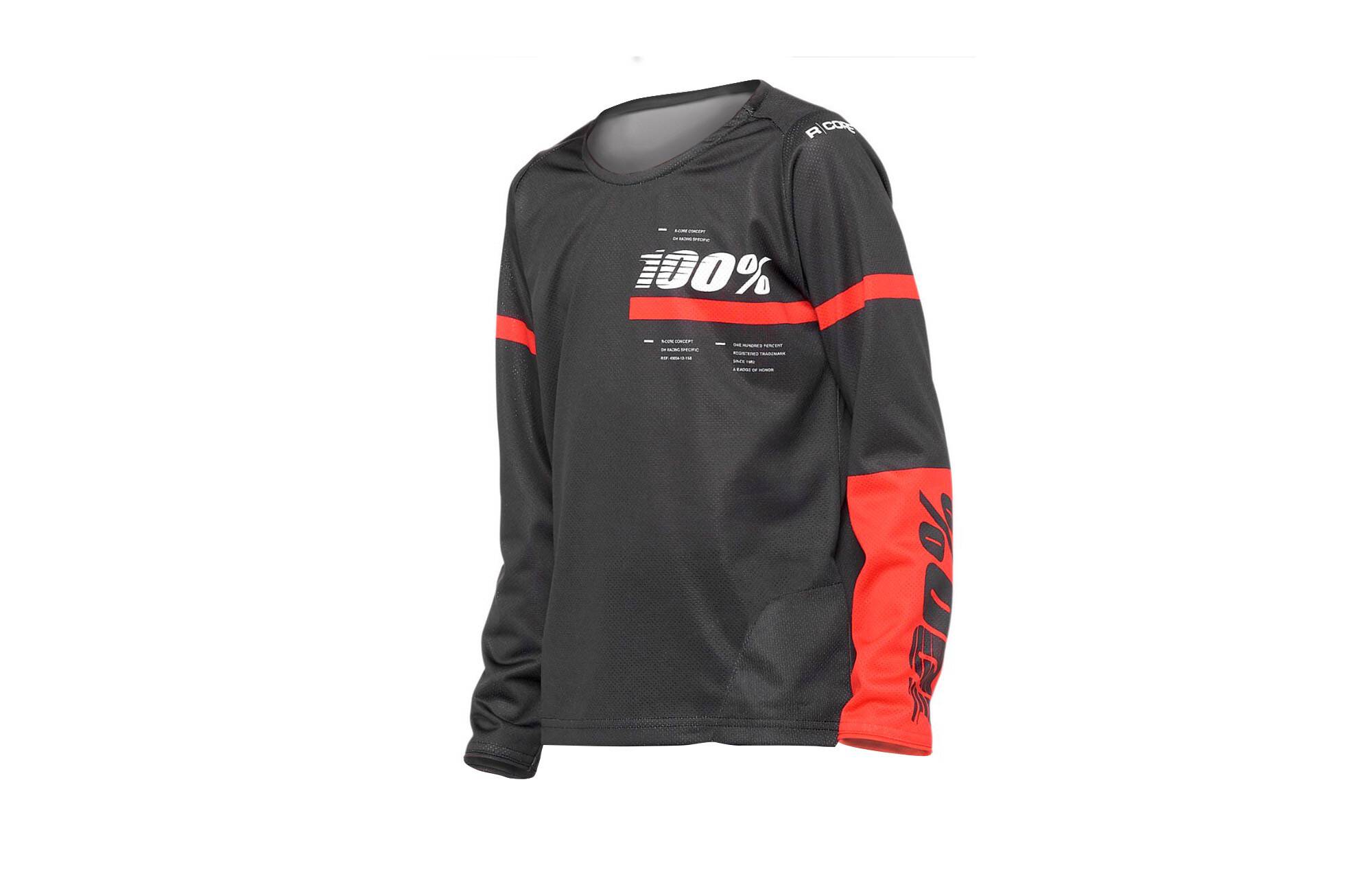 100% KIDS R-CORE LANGARM TRIKOT BLACK/RED image cover number 0