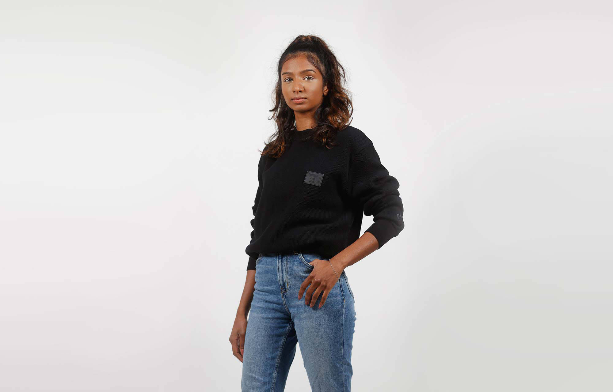 SWEATER COMMENCAL LOOSE FIT BLACK image large number 1