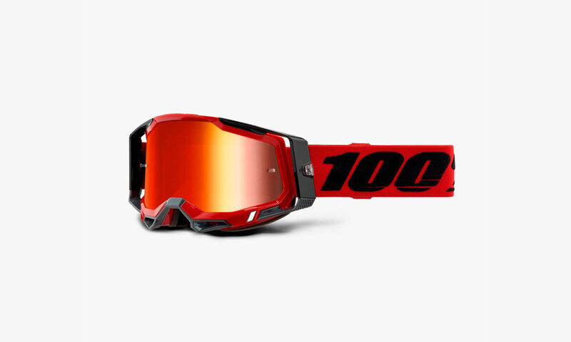 100% RACECRAFT GOGGLES RED - RED MIRROR LENS