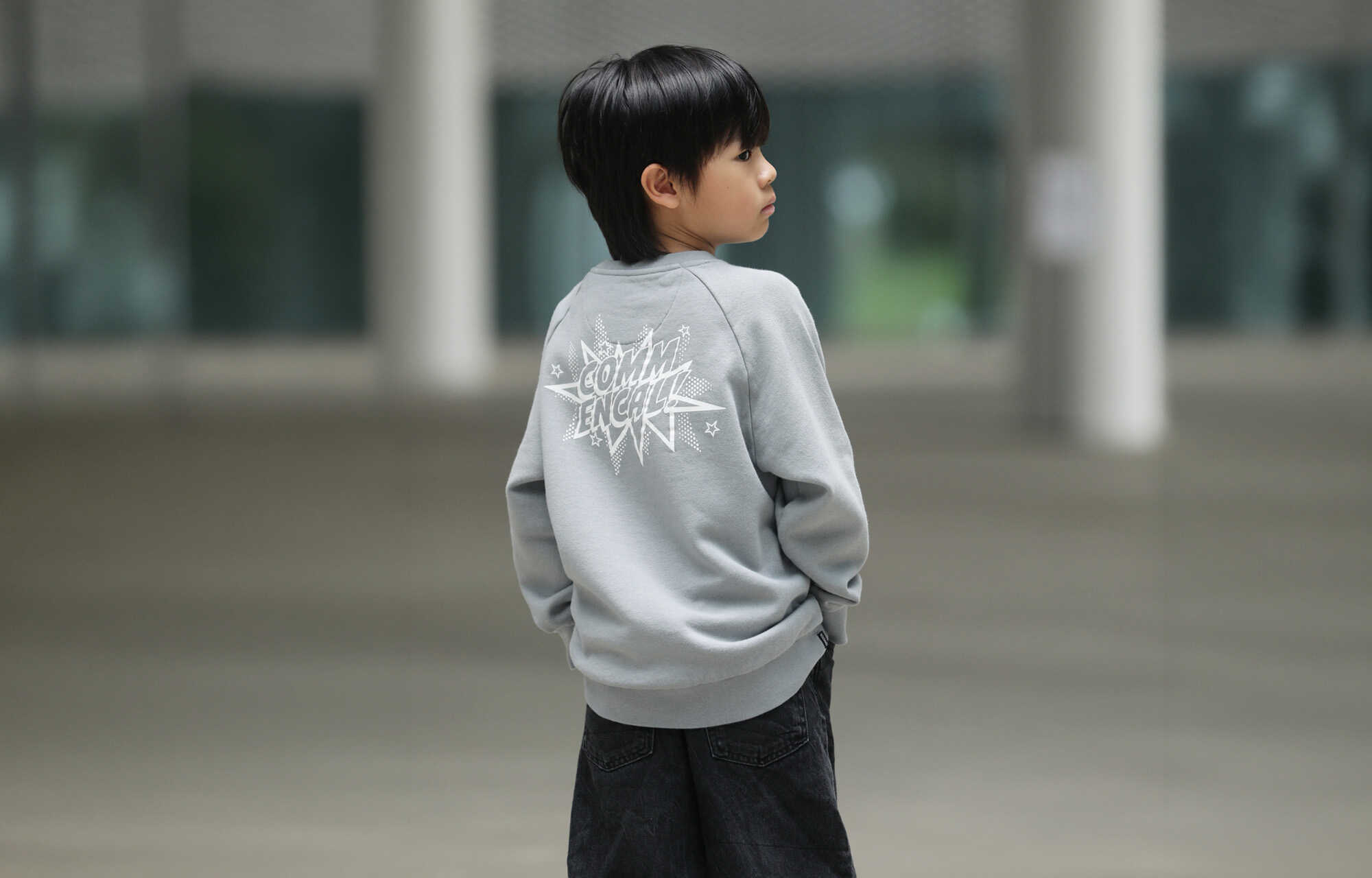 COMMENCAL KIDS CARTOON CREWNECK GREY image large number 3