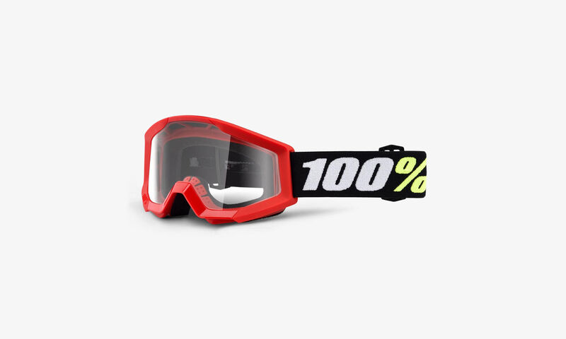 100% STRATA MINI GOGGLES RED - CLEAR LENS