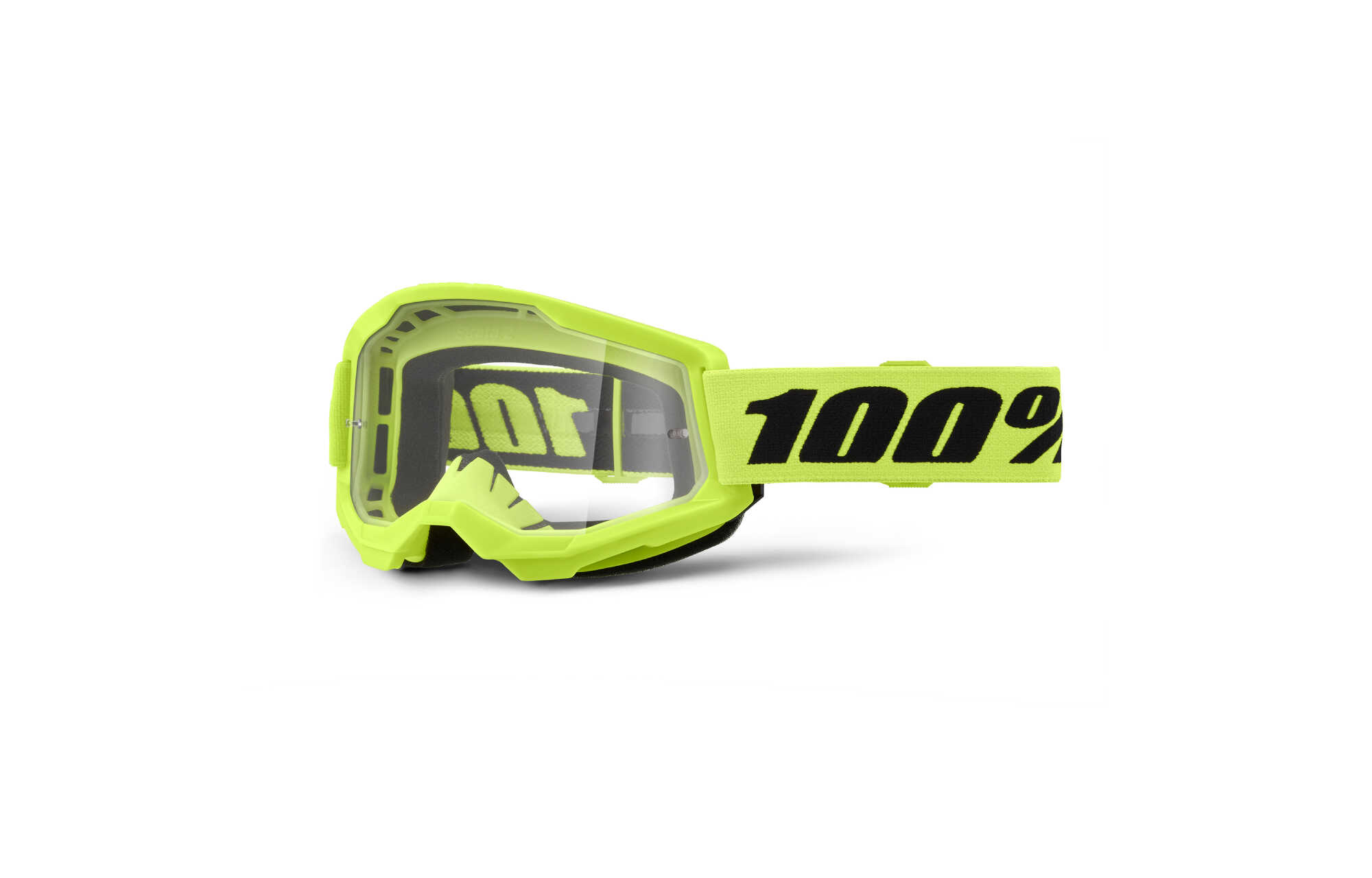 100% STRATA 2 YOUTH GOGGLE NEON YELLOW - CLEAR LENS image cover number 0