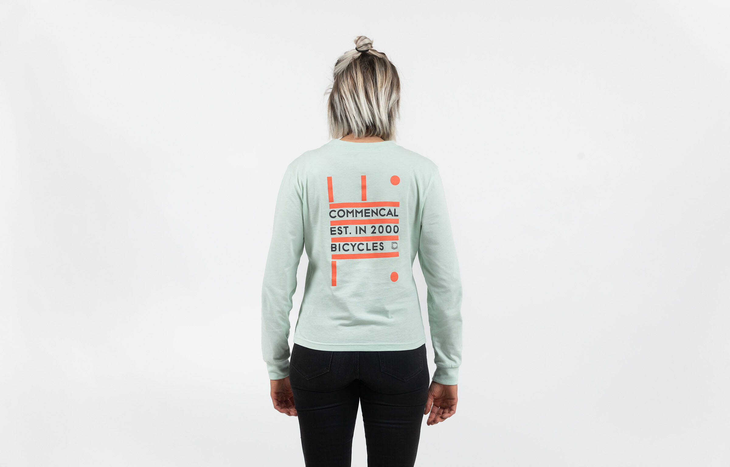 T-SHIRT MANCHES LONGUES WOMEN COMMENCAL AZUR NEON image large number 1